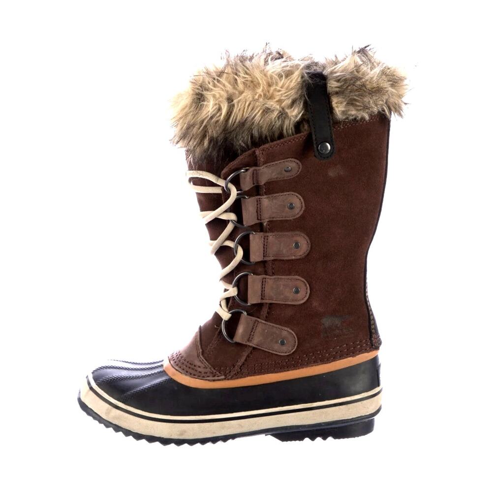 Sorel 8 Joan of Arctic Waterproof $240 Suede Winter Boots Fur Lining Snow Brown - Picture 1 of 5